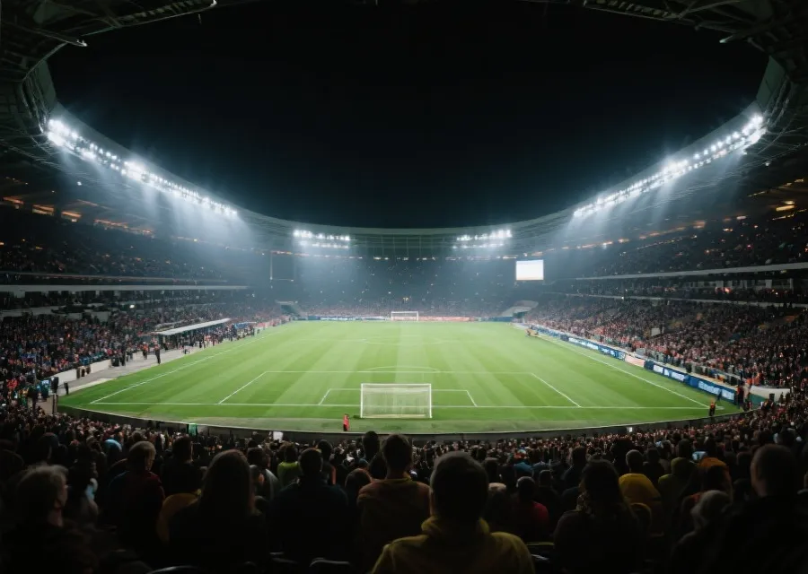 大型世界杯场馆夜景